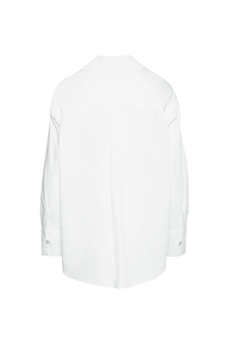 Gizia White Oversized Shirt With Wide Collar Button Detail. 3