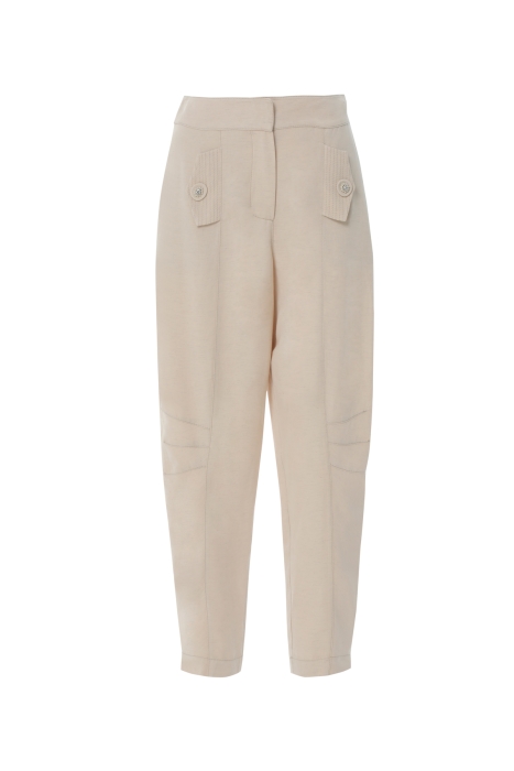 Gizia Button Detailed Beige Trousers. 3