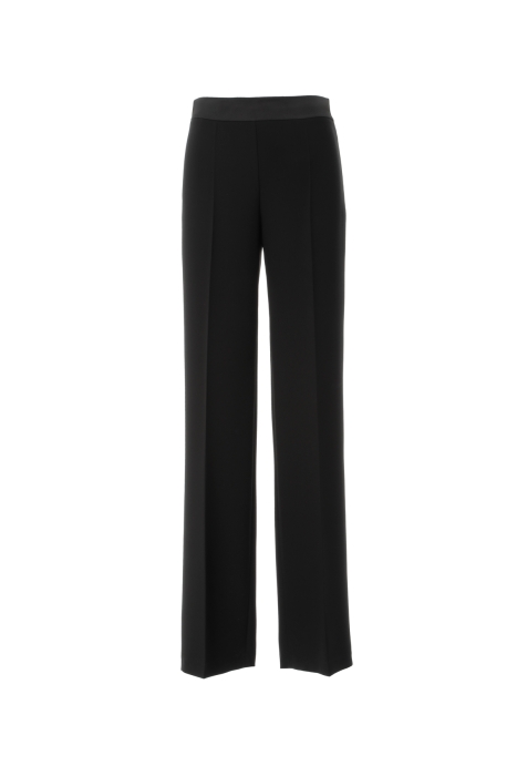 Gizia Black Wide Leg Trousers with Flap Pockets on the Back. 5