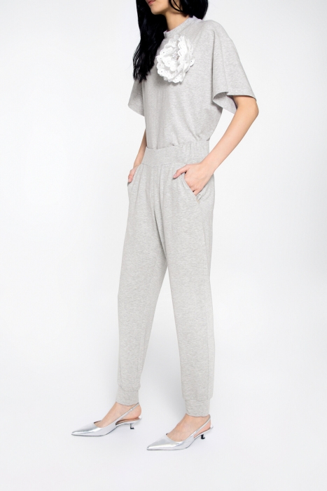 Gizia Basic Grey Tracksuit with Elastic Waistband Detail. 3