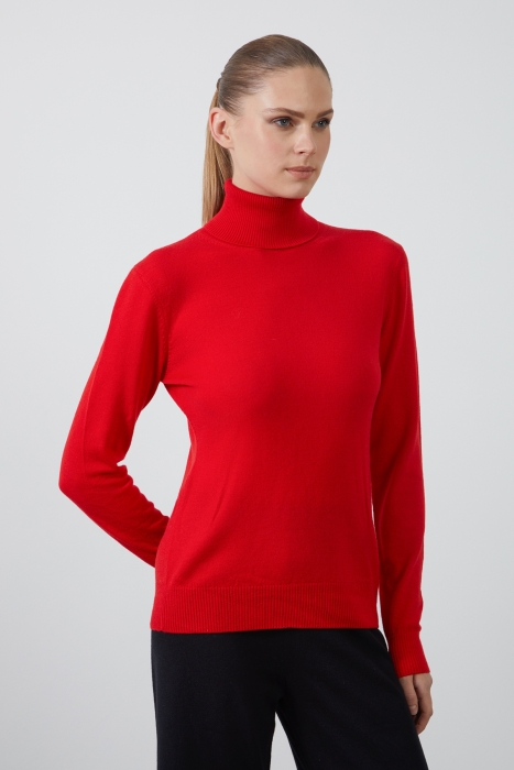 Womens red sale turtleneck shirt