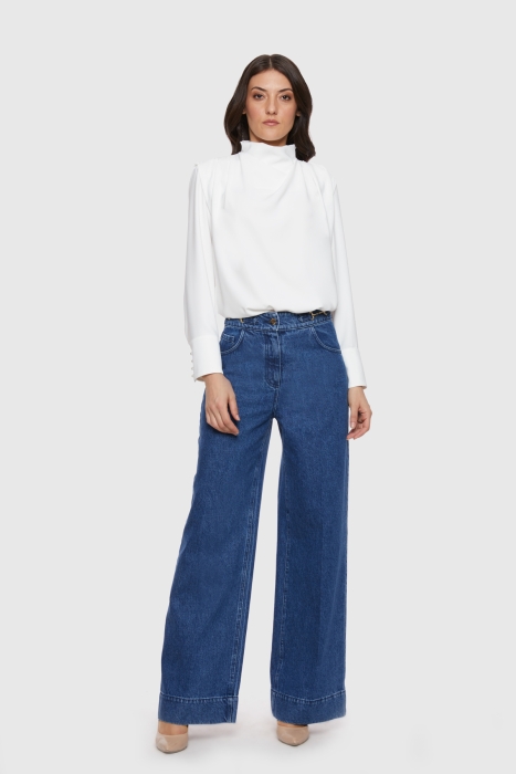 High-Rise Wide-Leg Side-Stripe Pant