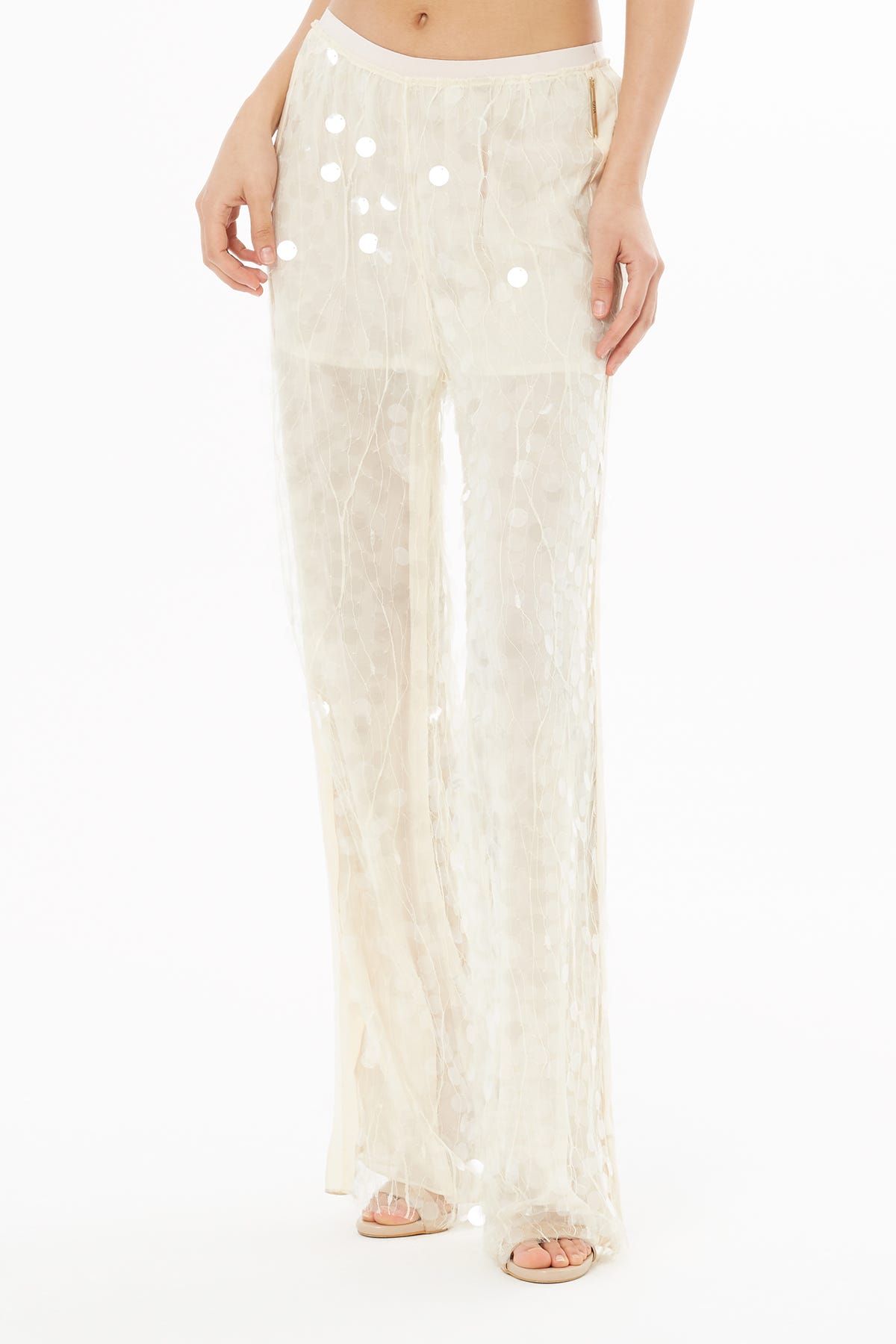 Transparan Pul Payetli Pantolon