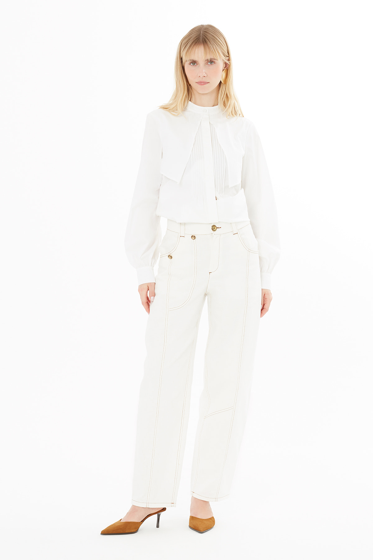 Dikiş Detaylı Rahat Kesim Pantolon