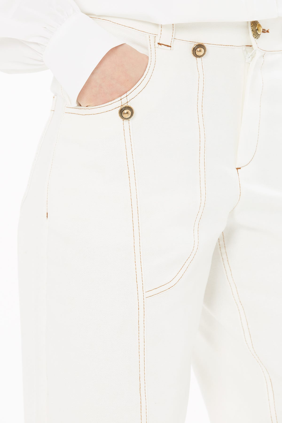 Dikiş Detaylı Rahat Kesim Pantolon