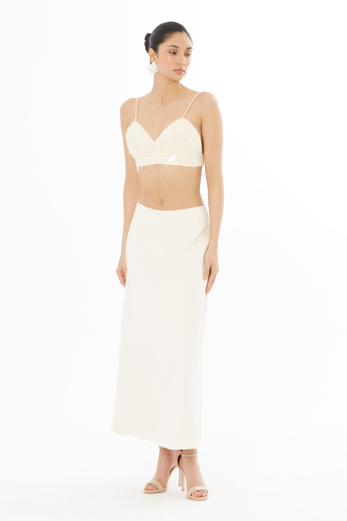 Arkası Pensli Midi Boy Etek