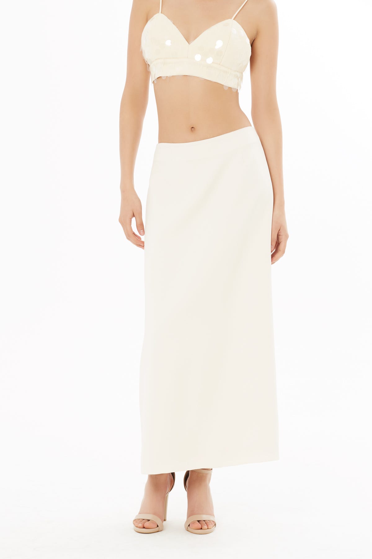 Arkası Pensli Midi Boy Etek