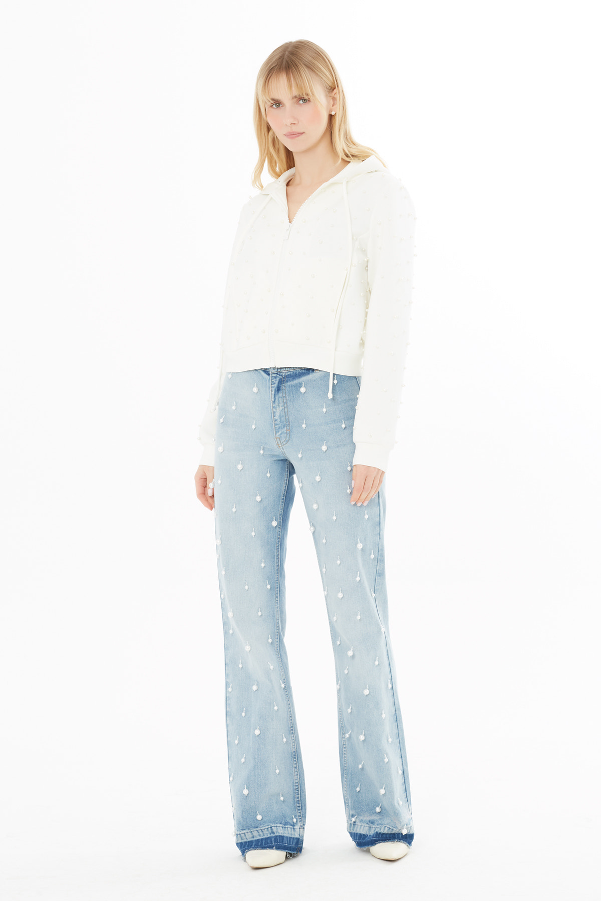 Kapüşonlu Kısa Sweatshirt