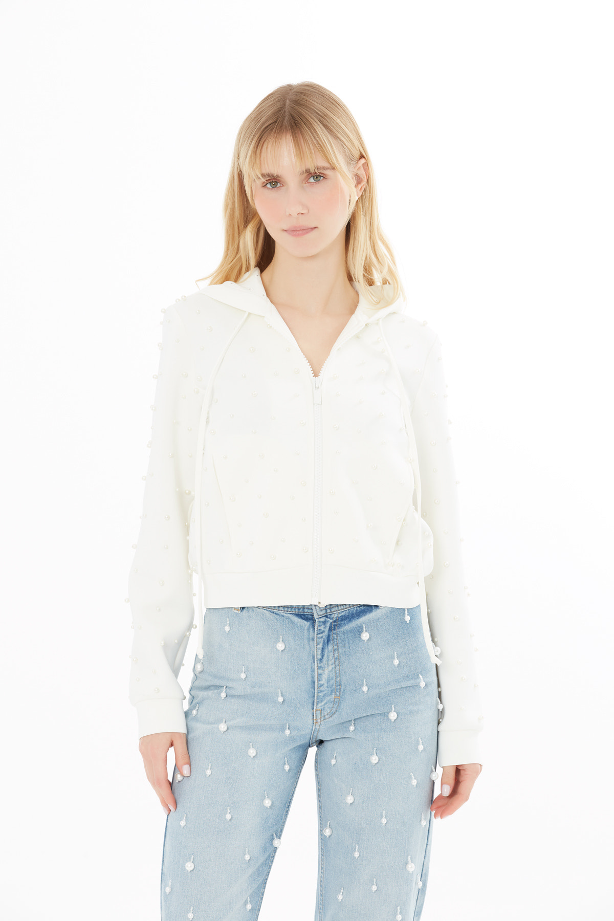 Kapüşonlu Kısa Sweatshirt