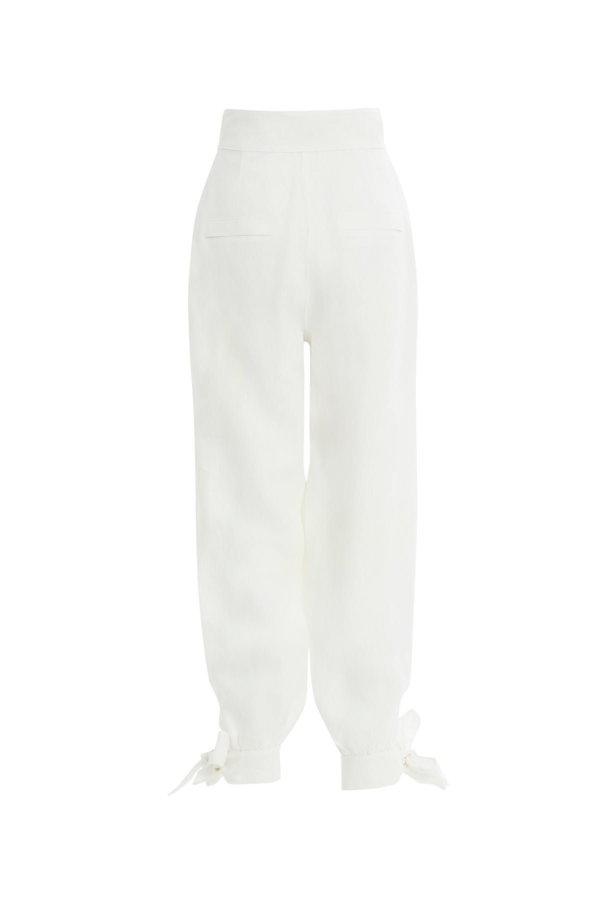 Bilekten Bağlama Detaylı Ekru Pantolon