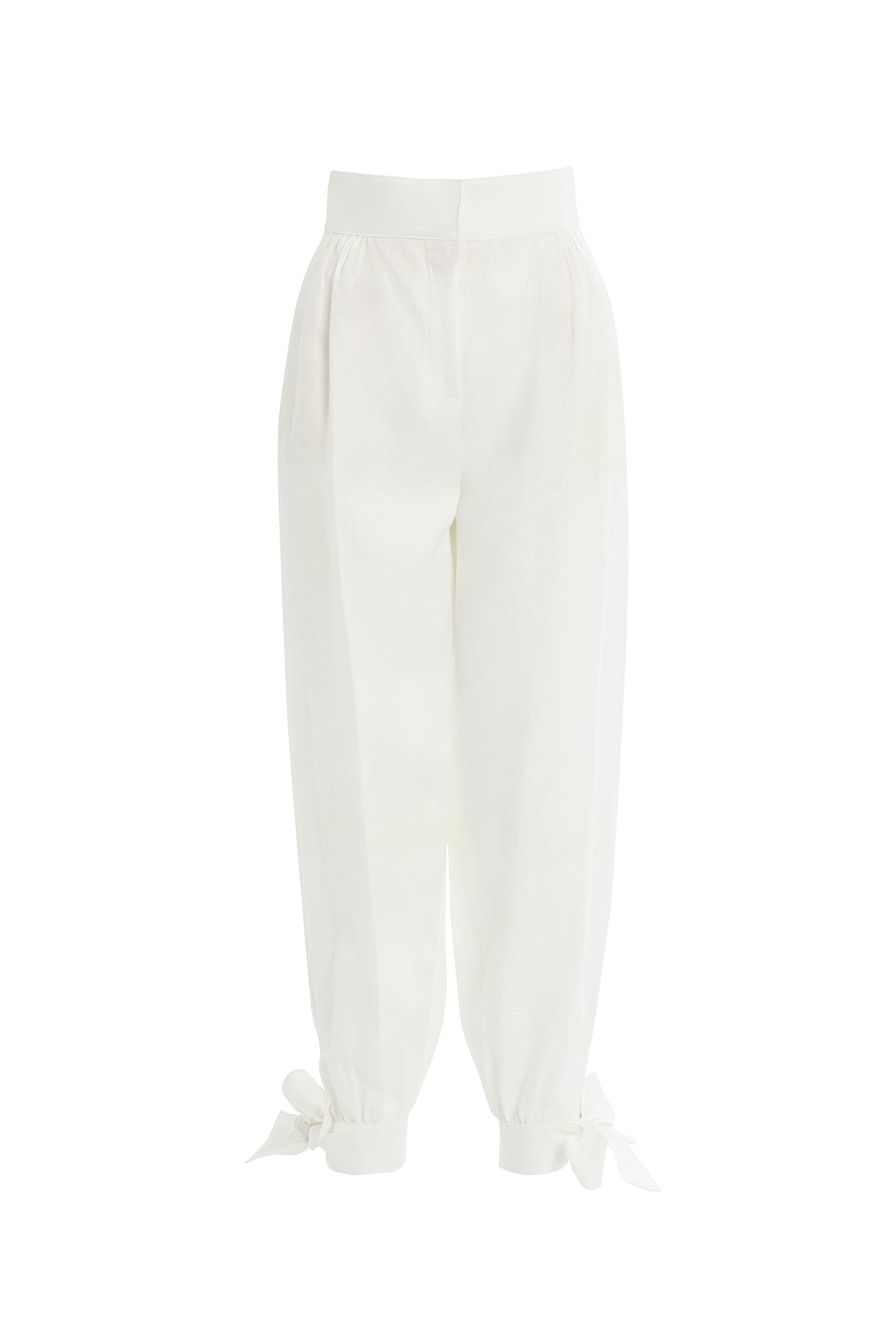 Bilekten Bağlama Detaylı Ekru Pantolon