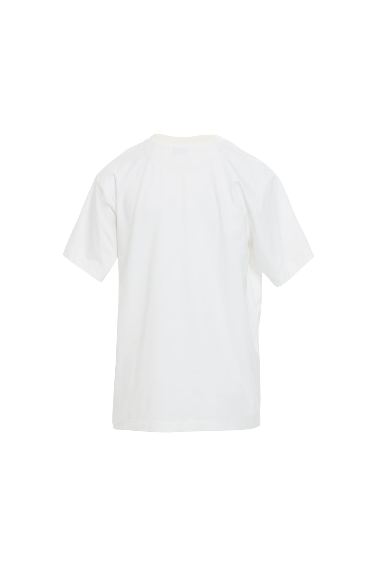 Yuvarlak Yaka Volanlı Kısa Kollu Beyaz T-Shirt