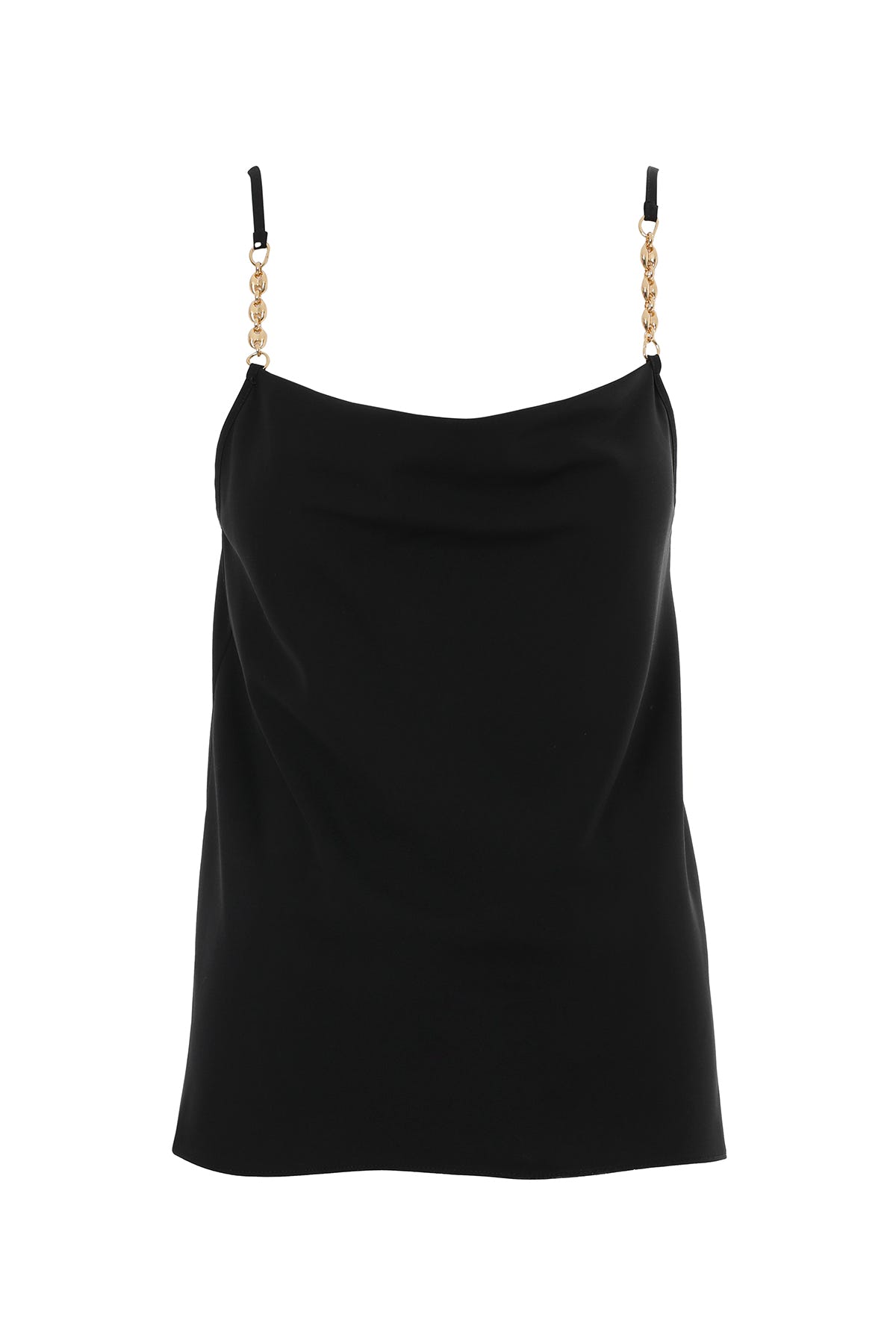 Zincir Askı Detaylı Siyah Askılı Bluz