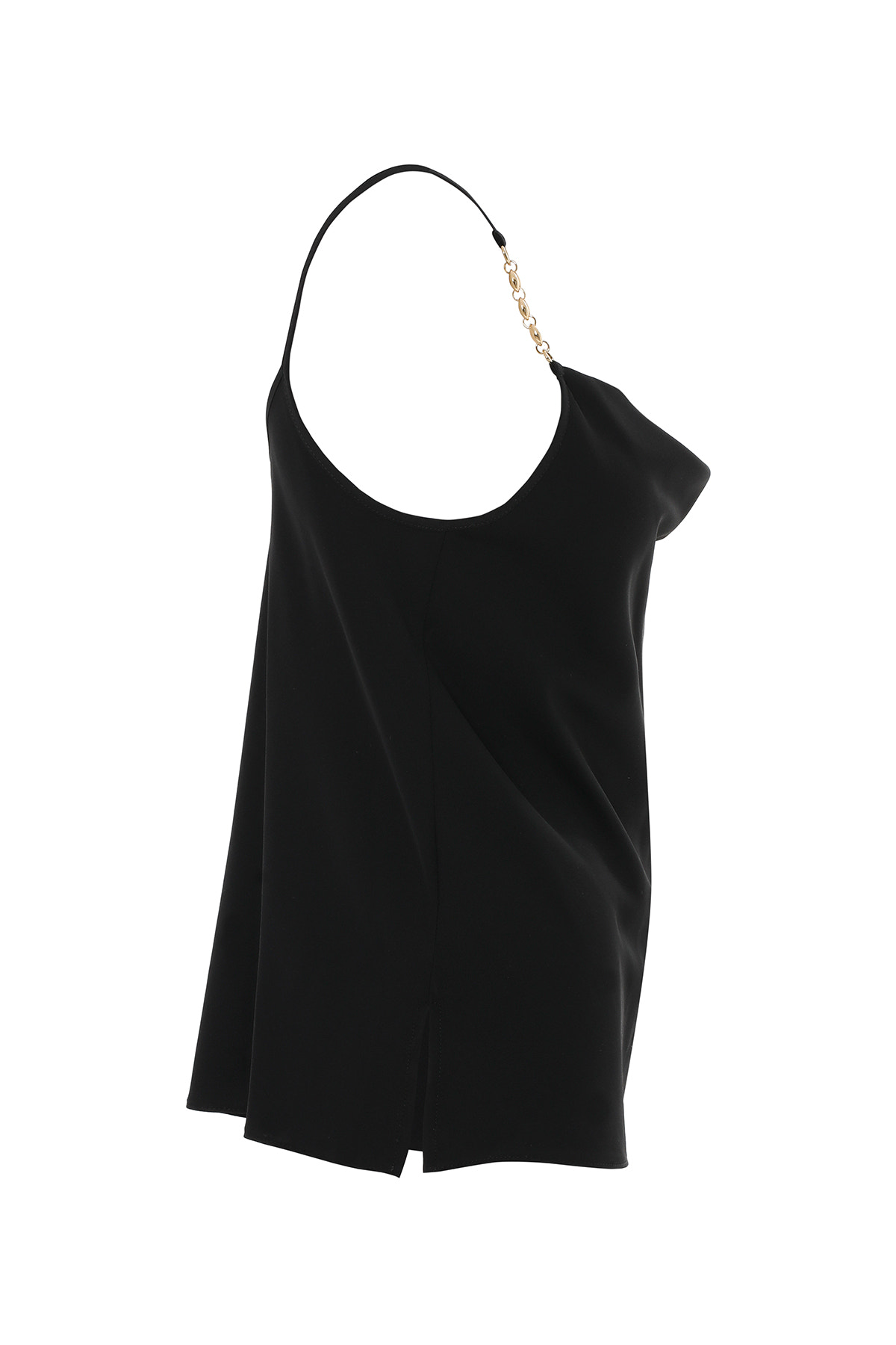 Zincir Askı Detaylı Siyah Askılı Bluz