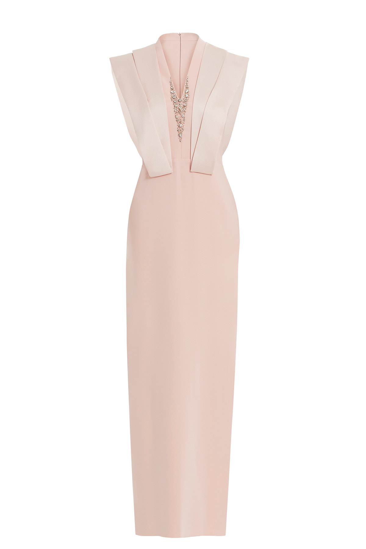 Dantel Detaylı Seyyar Kuşaklı Pembe Uzun Elbise