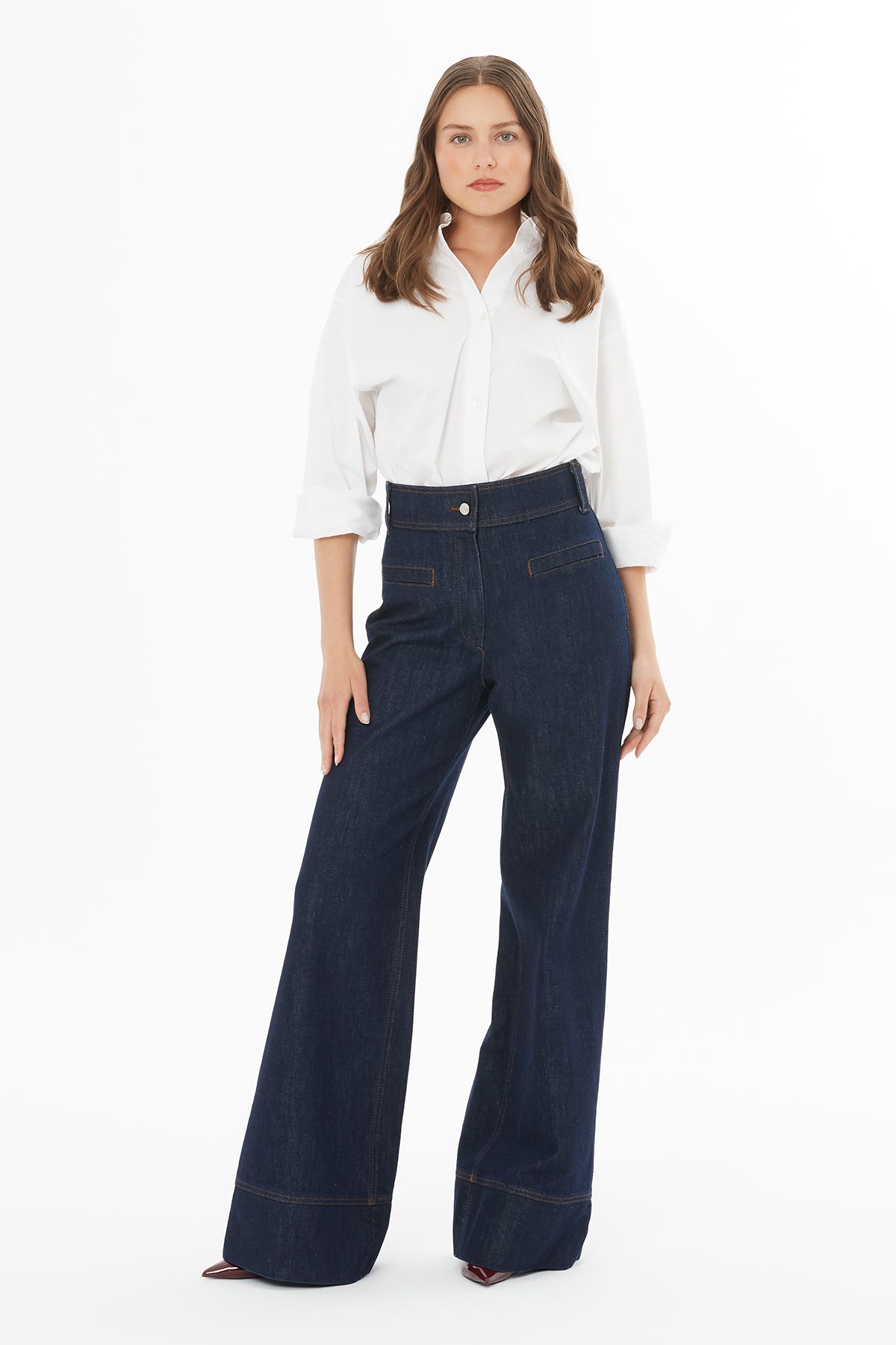 Boru paça Denim Pantolon