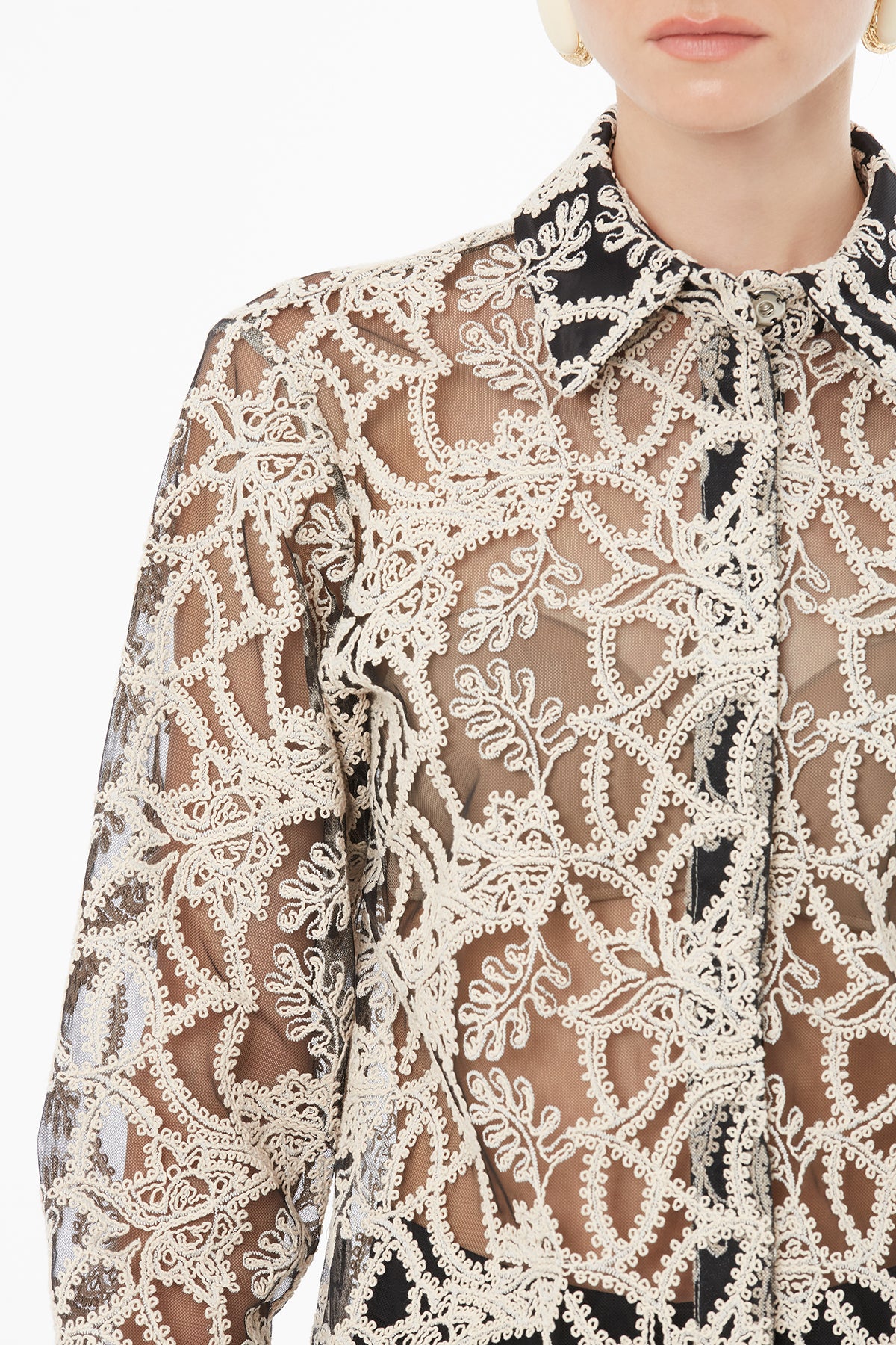 Transparan Detaylı Bluz