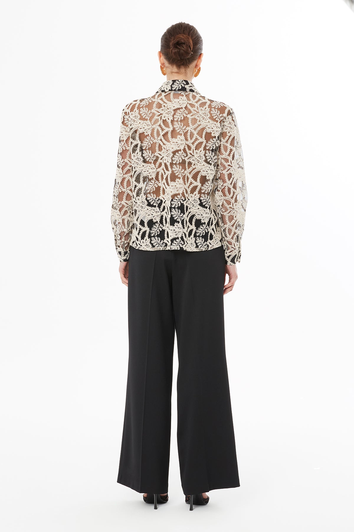 Transparan Detaylı Bluz