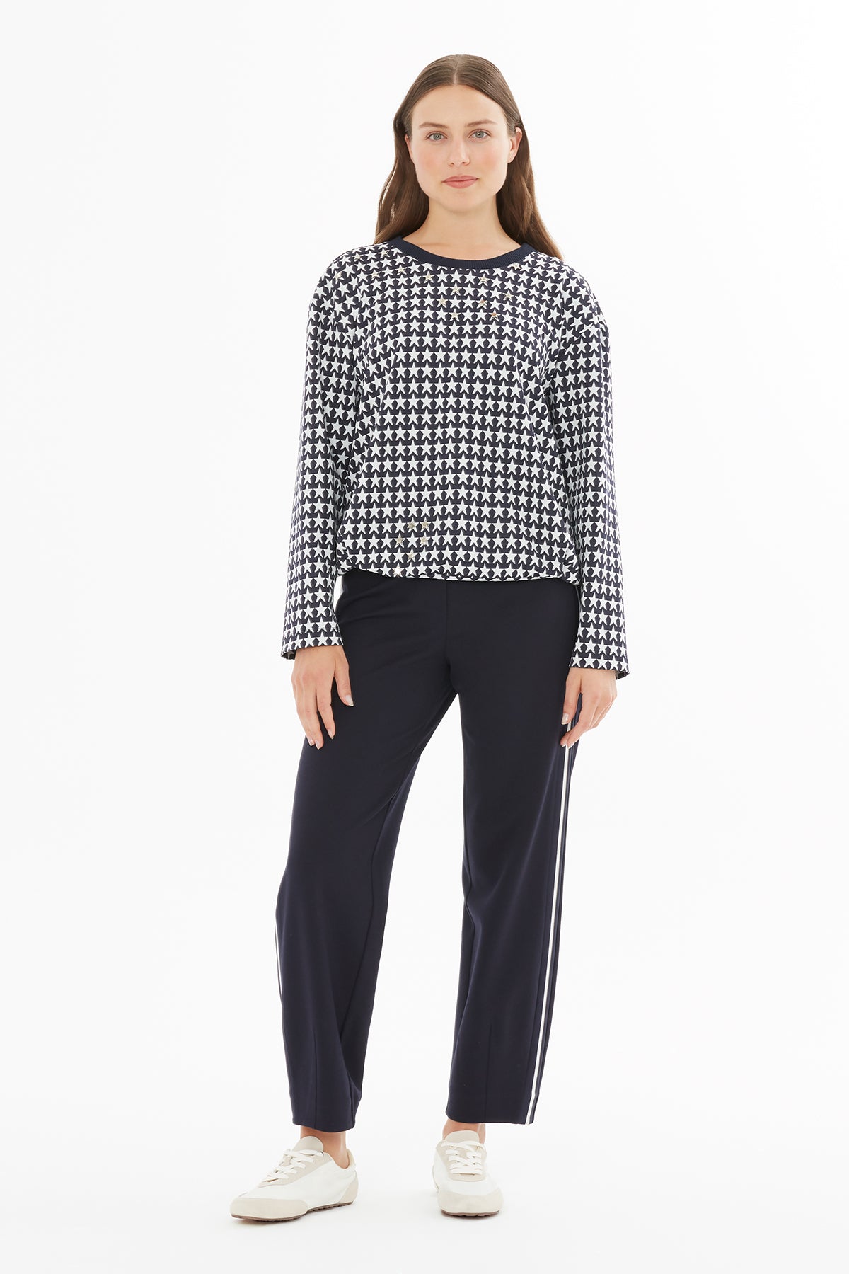 Yıldız Desenli Örme Bluz