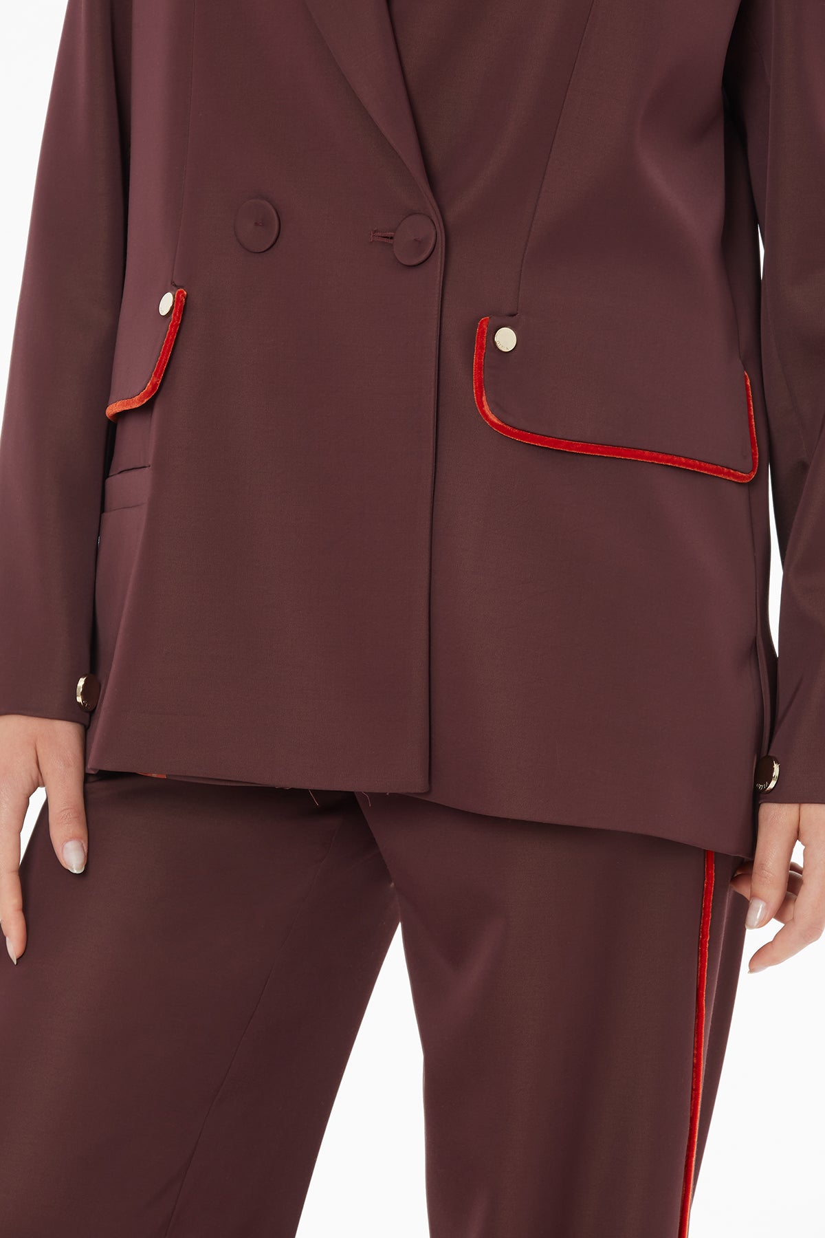 Cep Detaylı Kruvaze Kapamalı Ceket