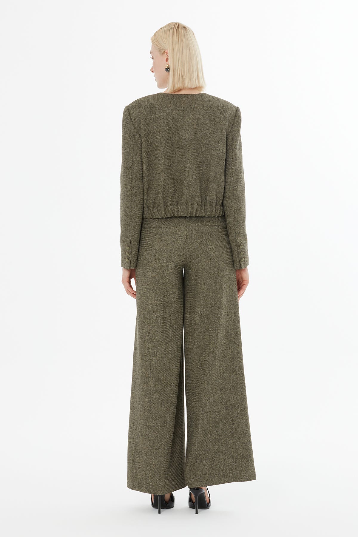 Beli Lastikli Ceket Ve Pantolonlu Takım