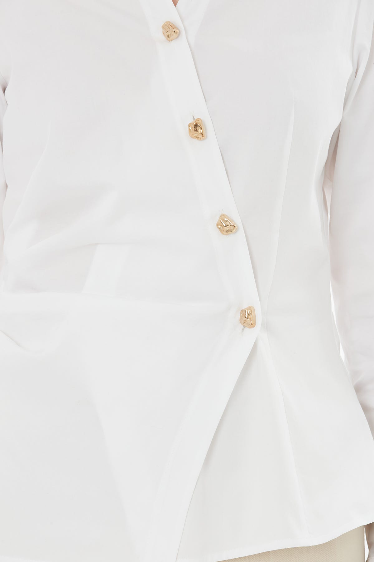 Belden Büzgülü Kruvaze Kapama  Gömlek