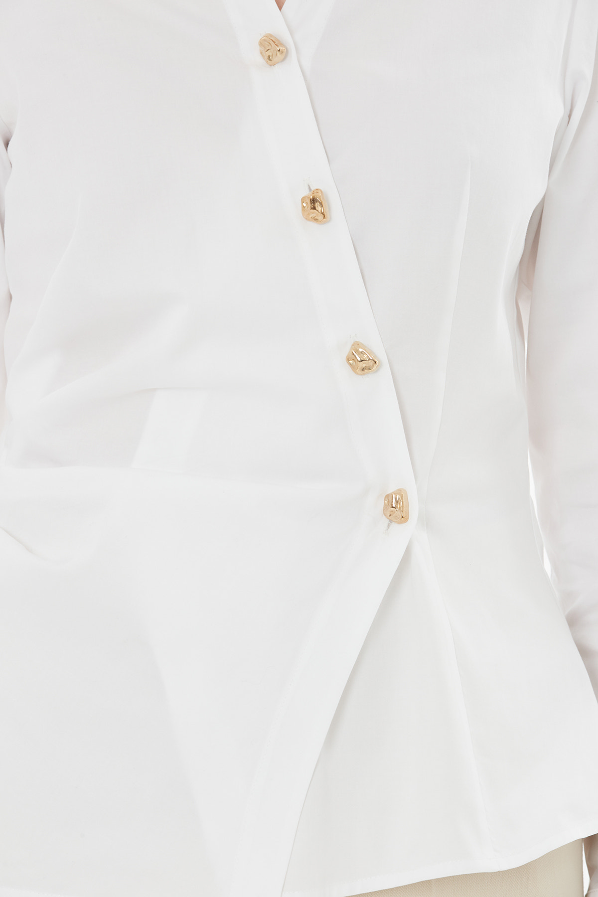 Belden Büzgülü Kruvaze Kapama  Gömlek