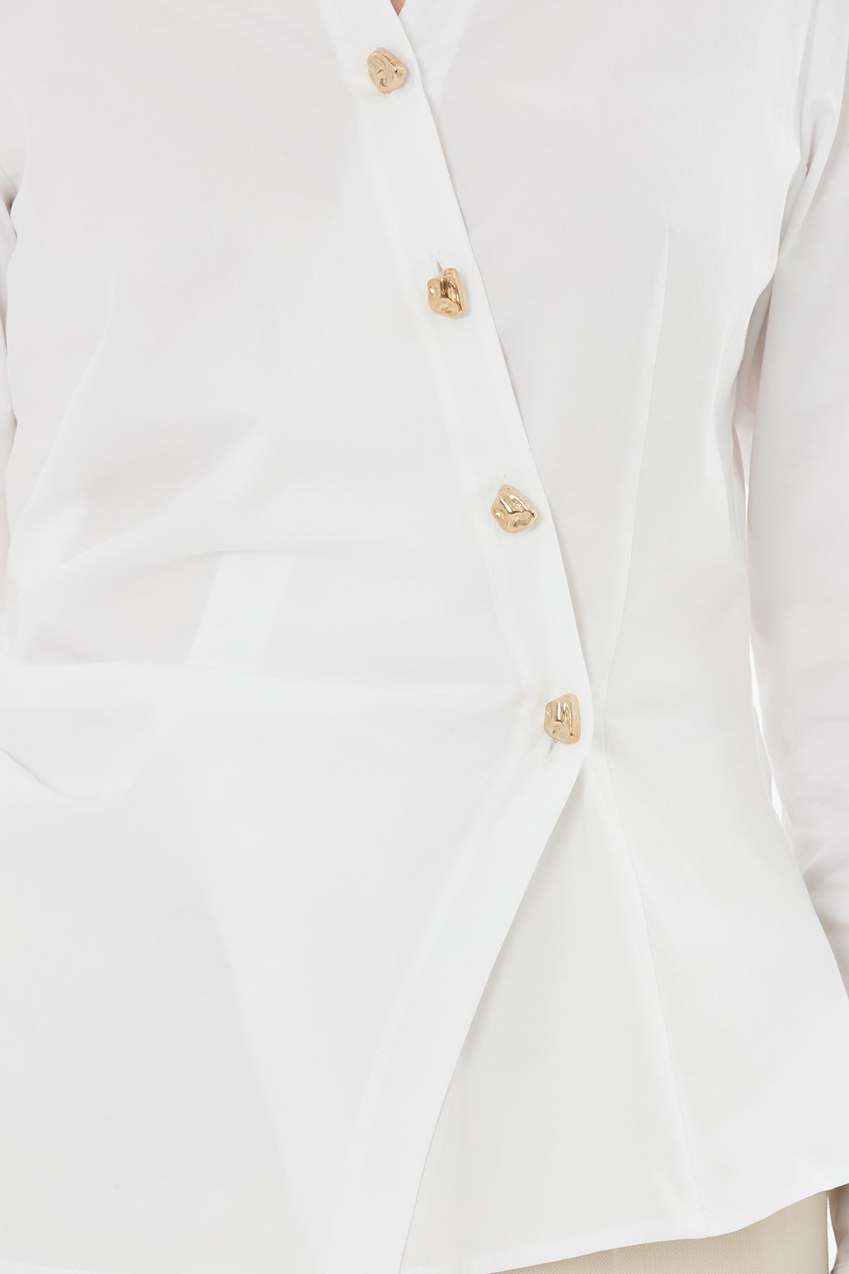 Belden Büzgülü Kruvaze Kapama  Gömlek