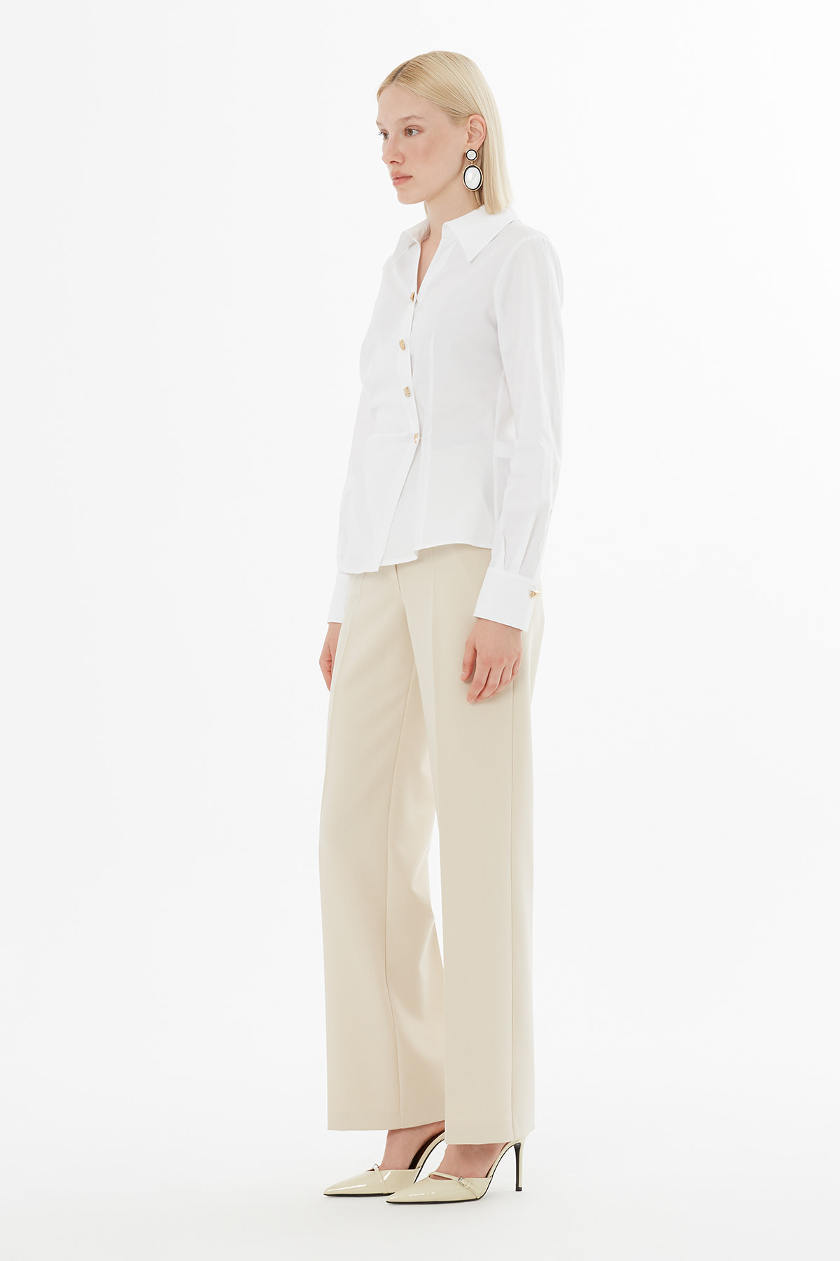 Belden Büzgülü Kruvaze Kapama  Gömlek