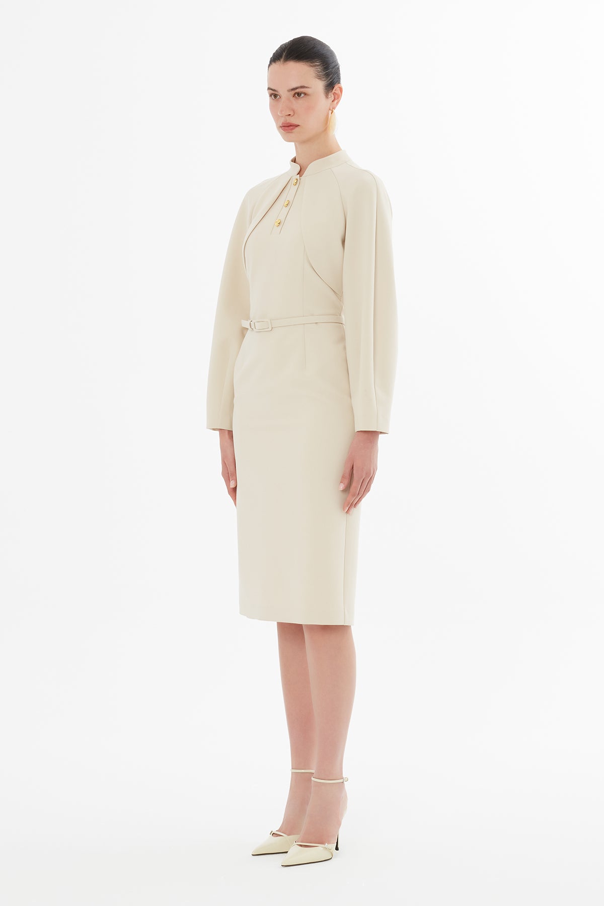 Bolero Görünümlü Kemerli Midi Boy Elbise