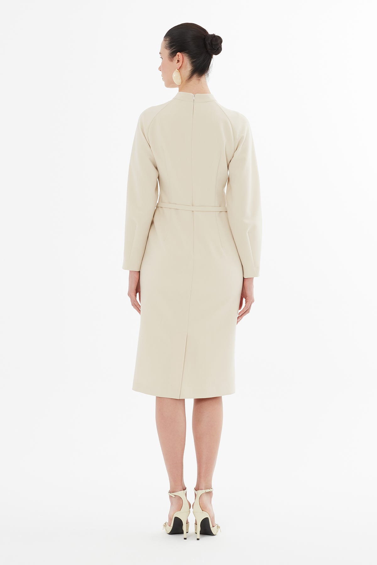 Bolero Görünümlü Kemerli Midi Boy Elbise