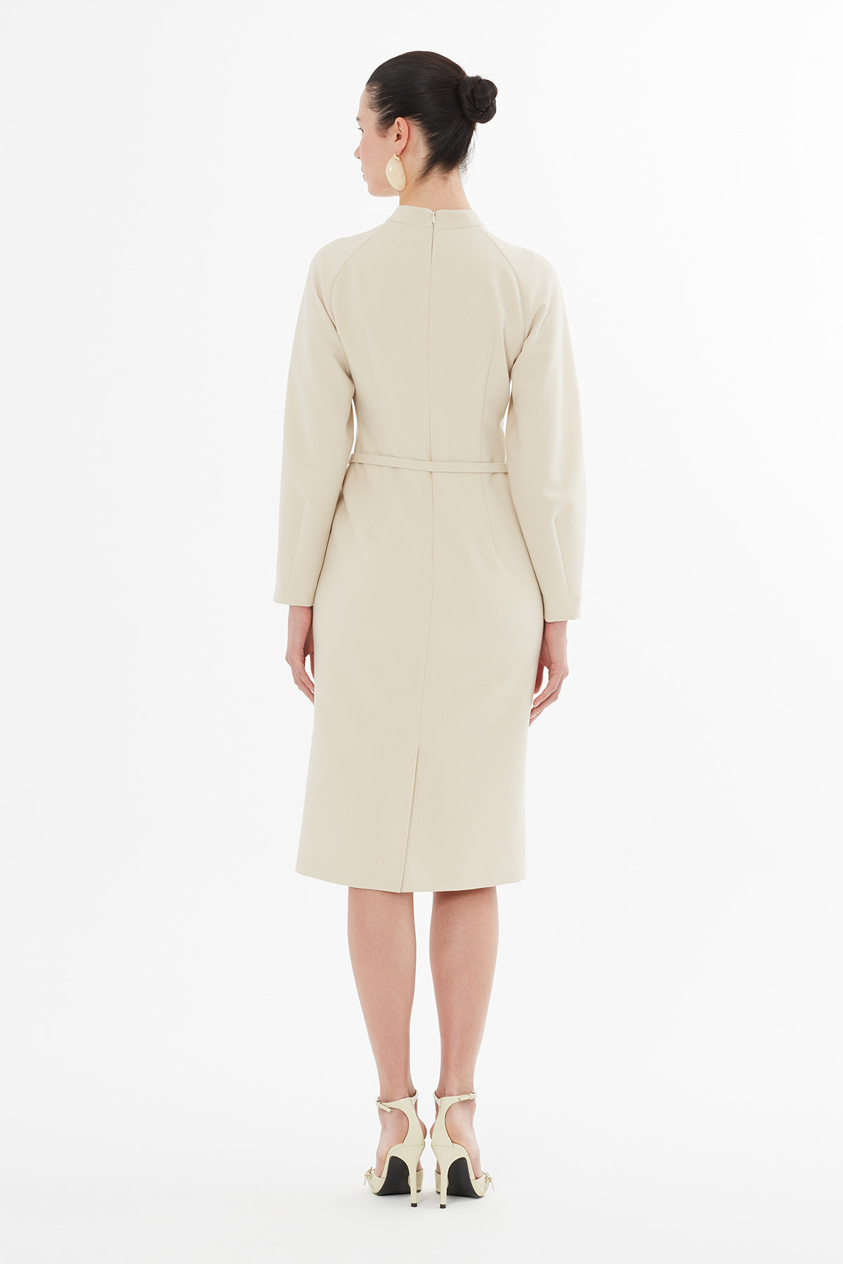 Bolero Görünümlü Kemerli Midi Boy Elbise