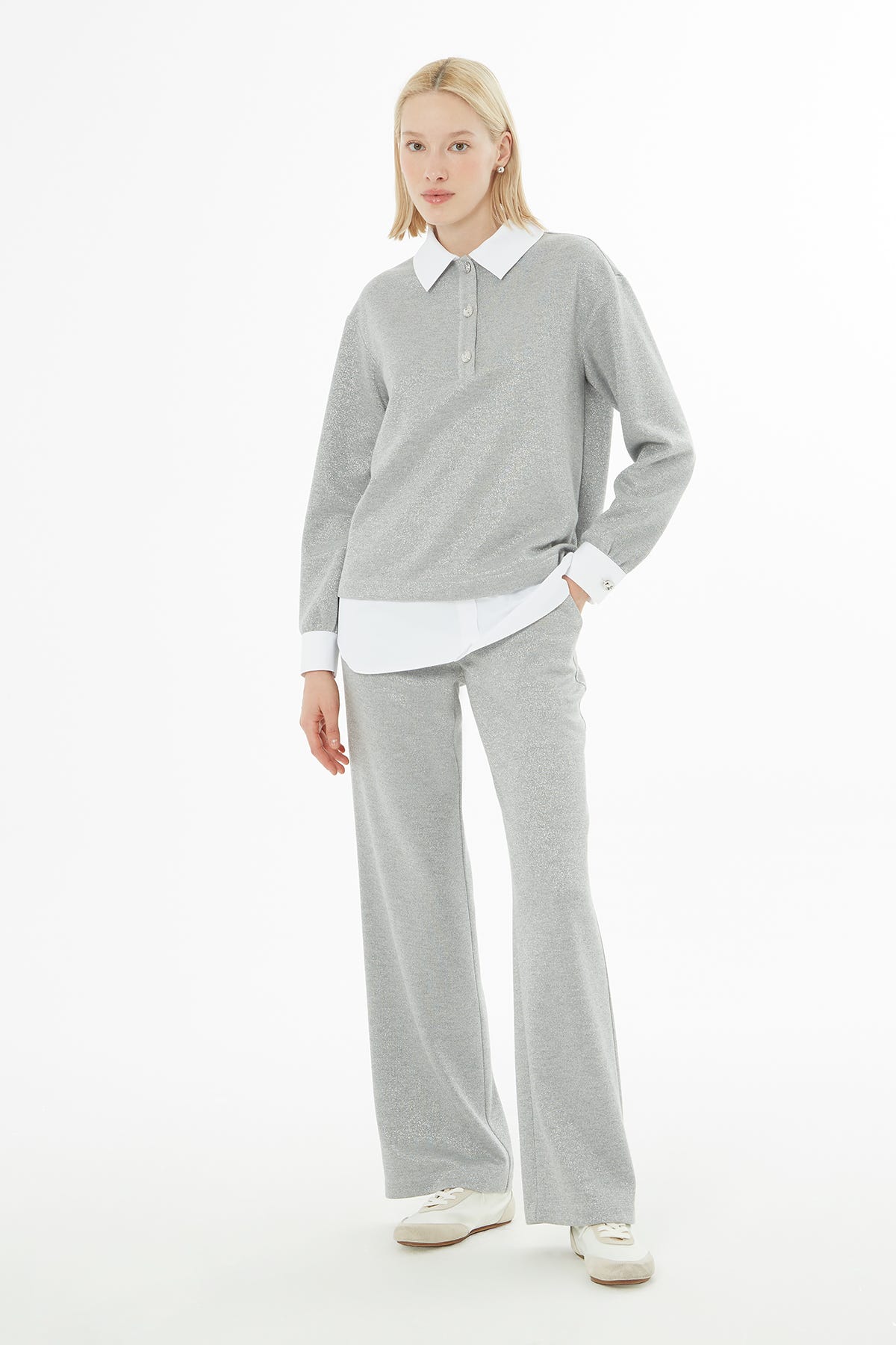 Gömlek Görünümlü  Simli Takım