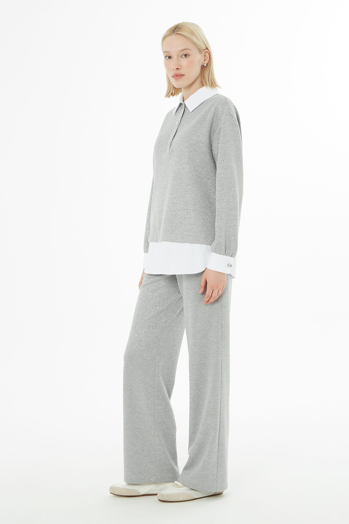 Gömlek Görünümlü  Simli Takım