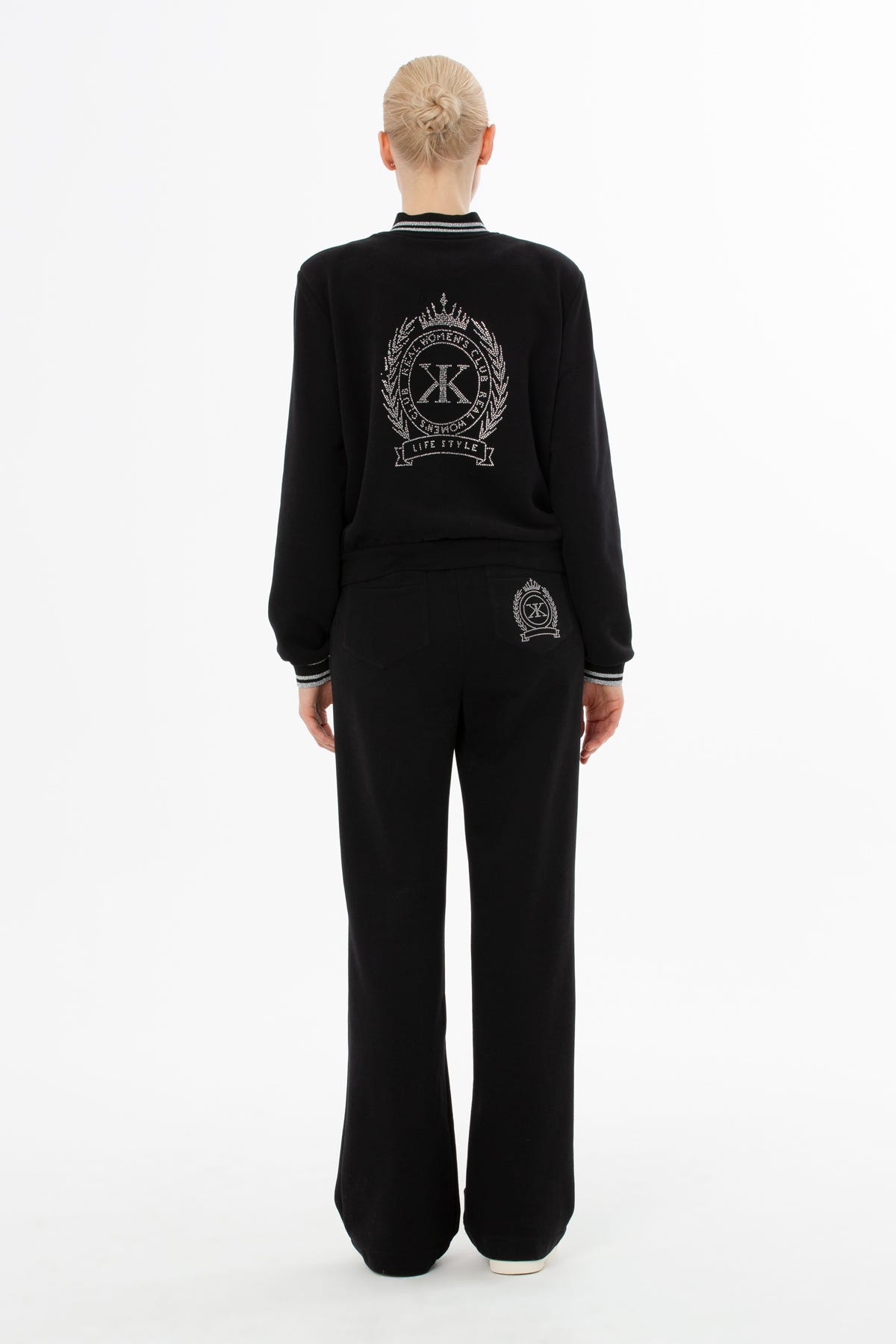 Yakası Trikolu Baskılı Ceket ve Eşofman Takımı