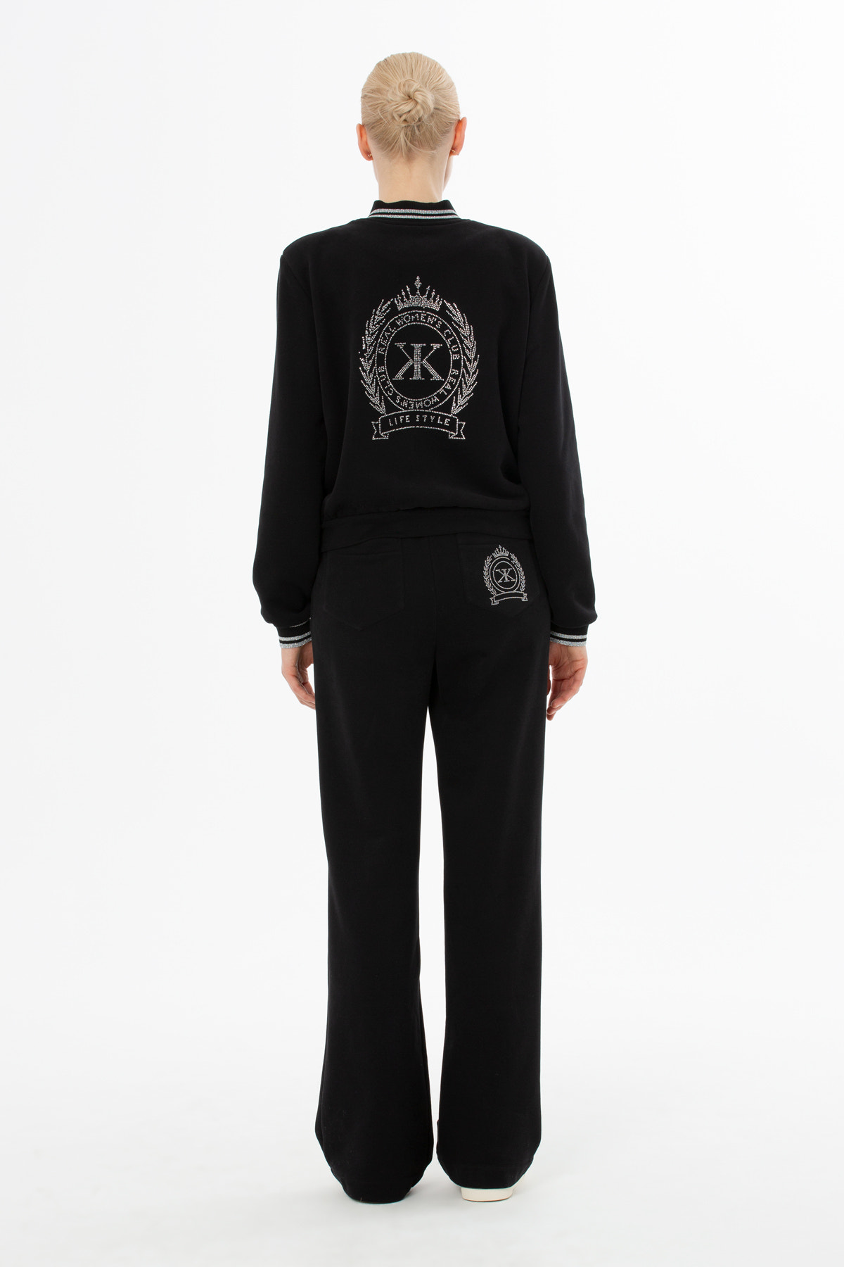 Yakası Trikolu Baskılı Ceket ve Eşofman Takımı