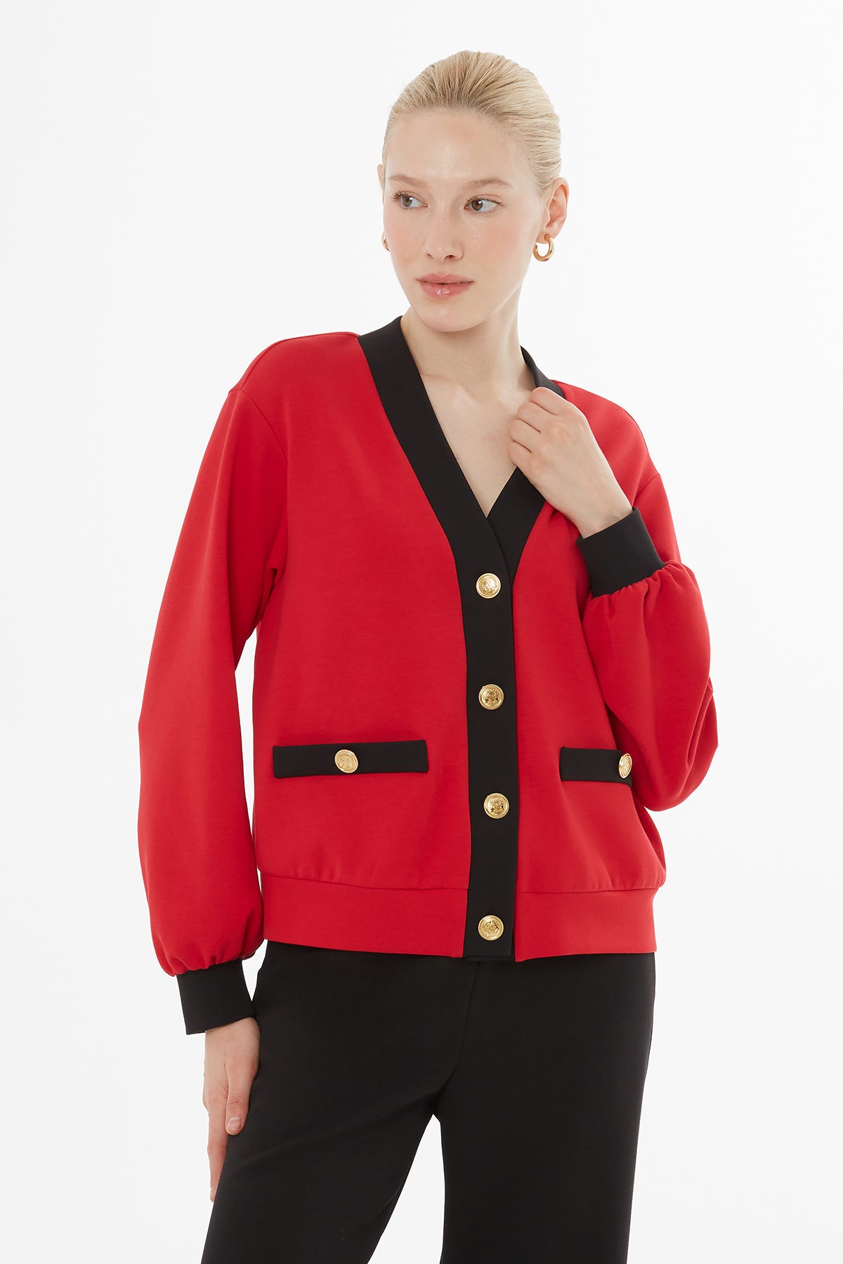 Düğme Kapamalı Hırka Ve Kordonlu Eşofman Takımı