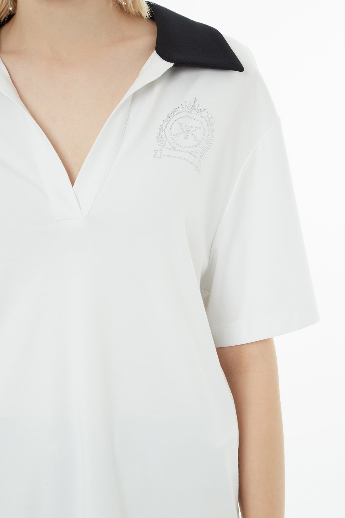 Yakalı Baskılı Yarım Kol T-Shirt