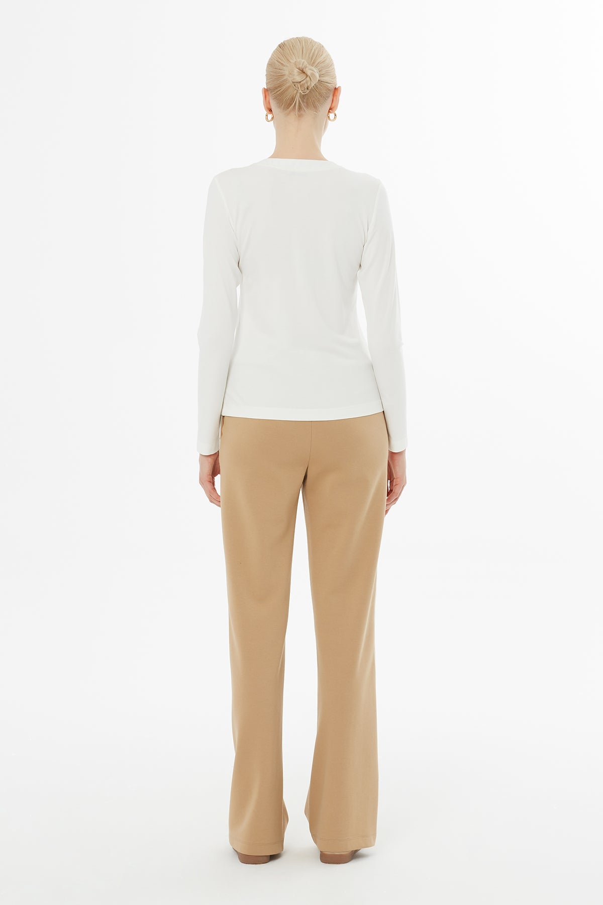 Ön Pat Çıtçıtlı Uzun Kol T-Shirt