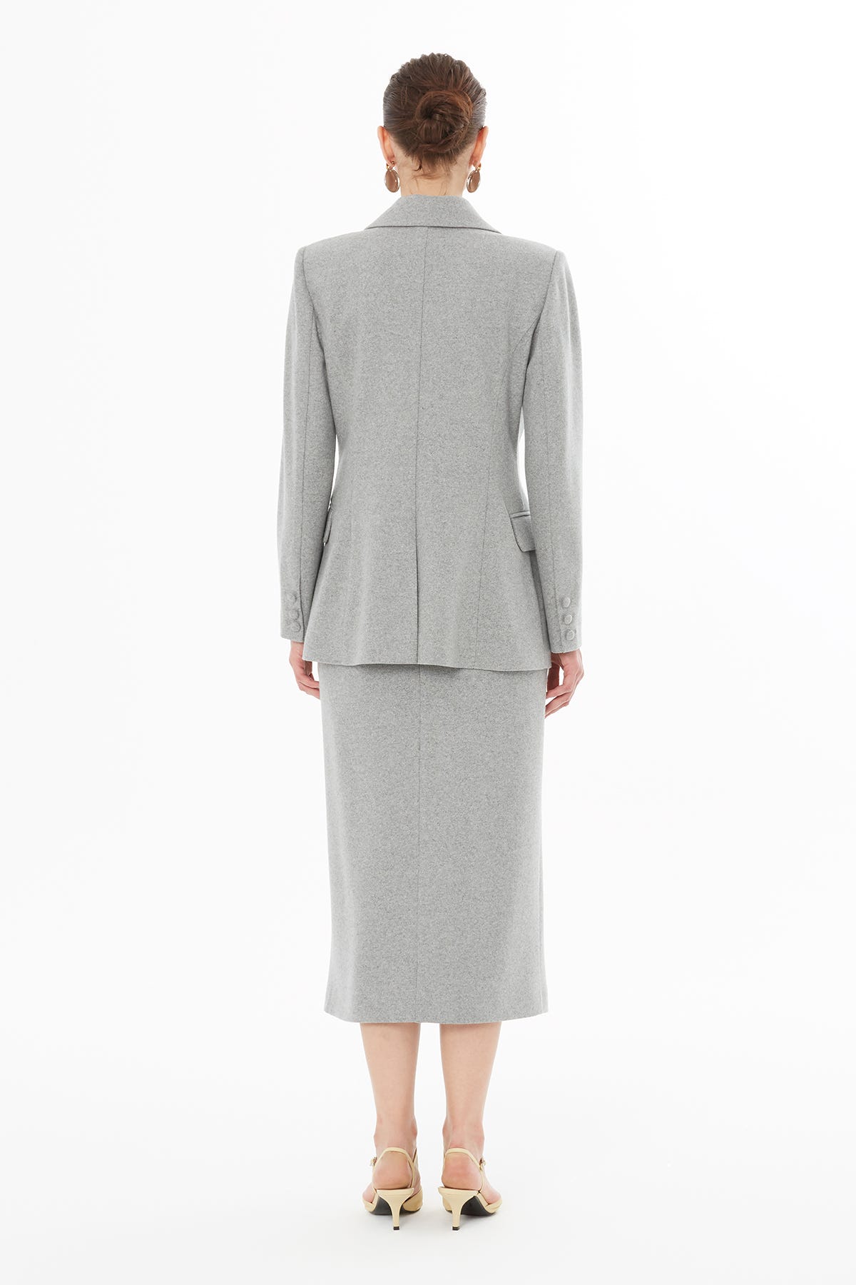 Erkek Yakalı Kruvaze Düğme Kapamalı Ceket