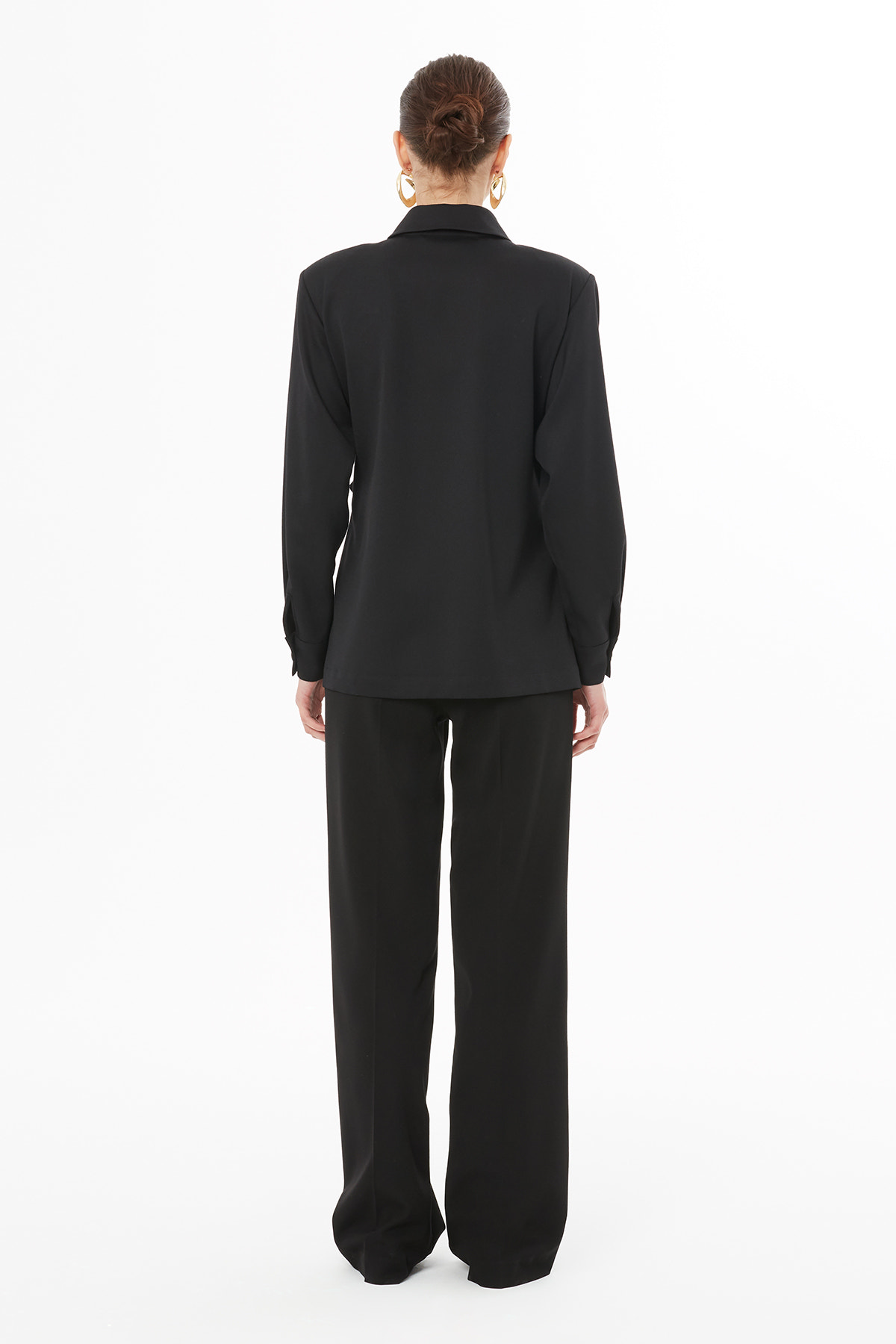 Çıtçıt Kapamalı Kuşak Ve Köprü Detaylı Ceket