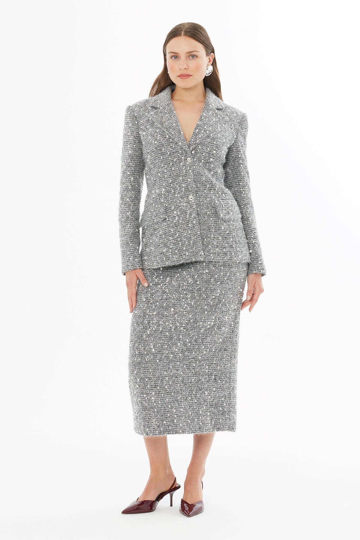 Erkek Yakalı Önden Düğmeli Cepli Ceket