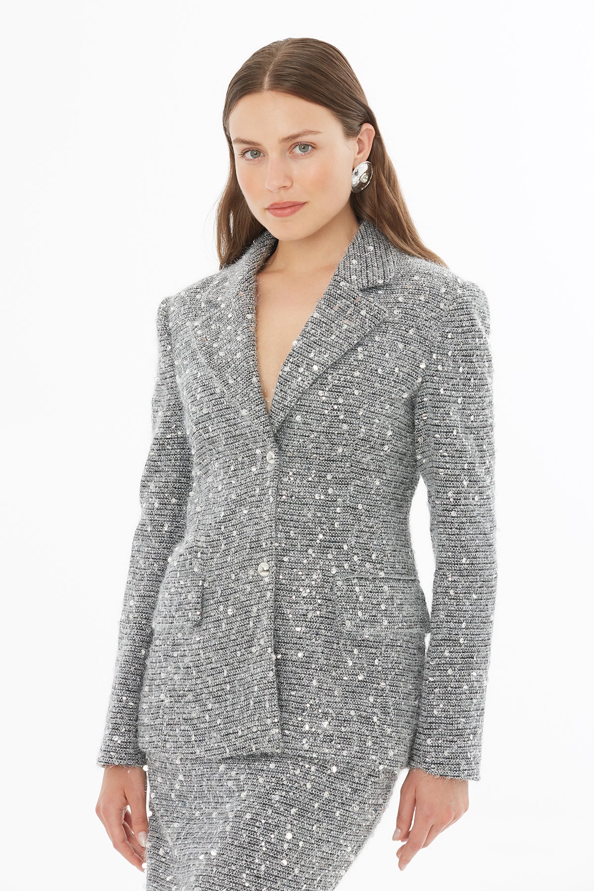 Erkek Yakalı Önden Düğmeli Cepli Ceket