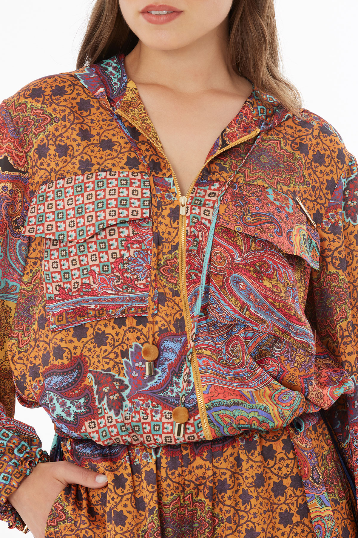 Kapüşon Yakalı Beli Lastikli Ceket