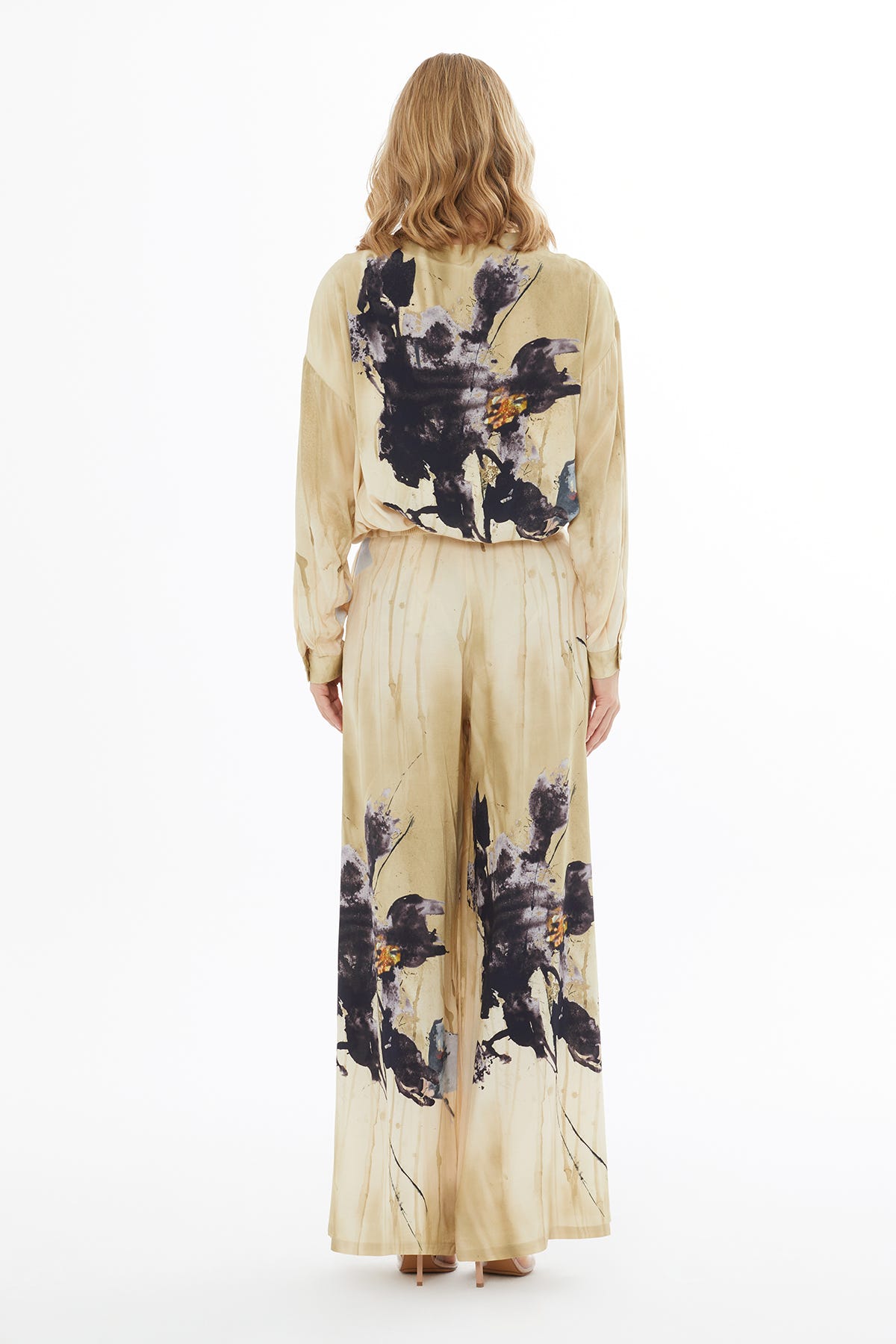 Desenli Yandan Fermuarlı Pantolon