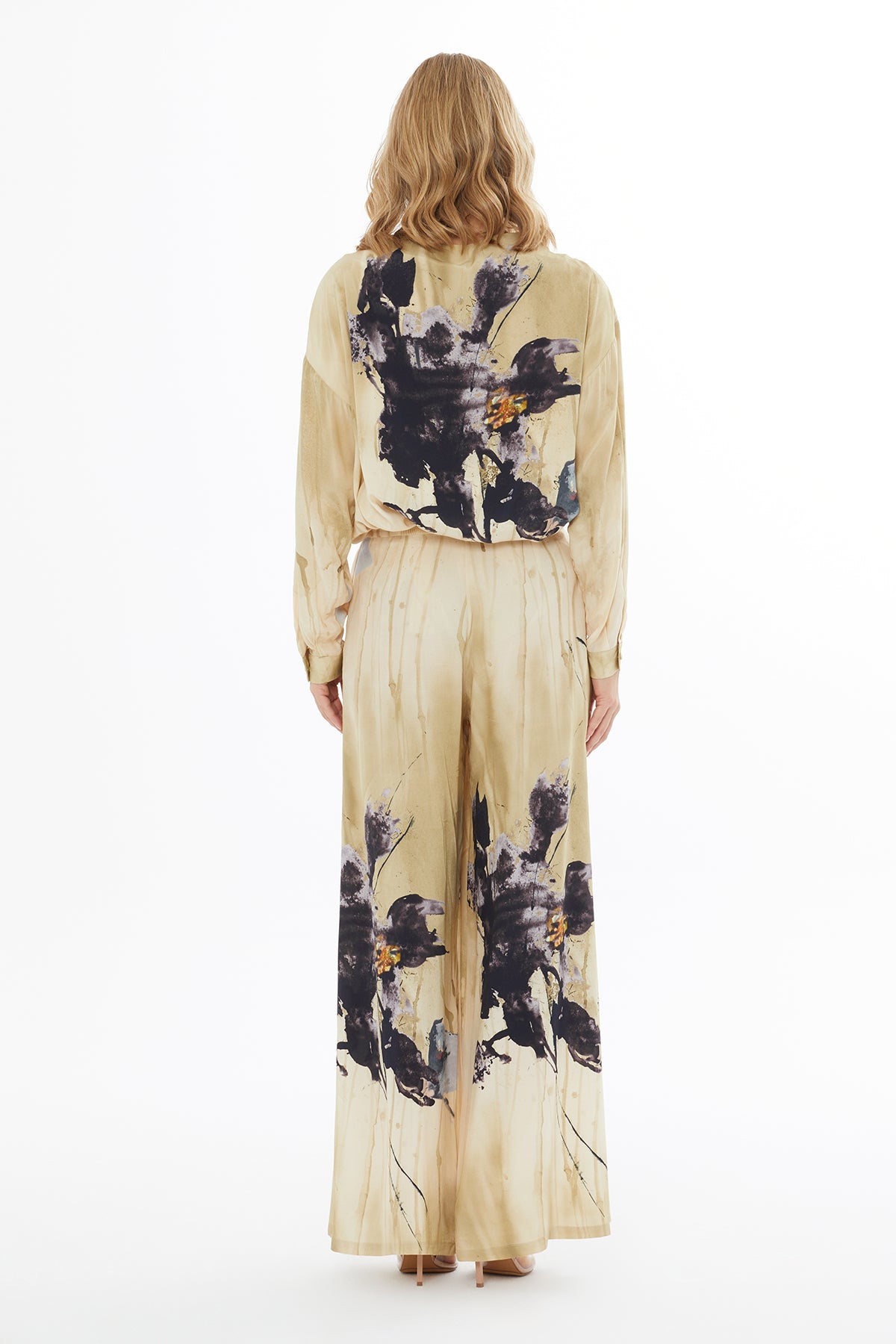 Desenli Yandan Fermuarlı Pantolon