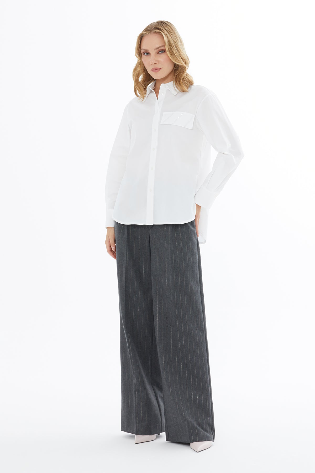 Gömlek Yakalı Cep Detaylı Gömlek