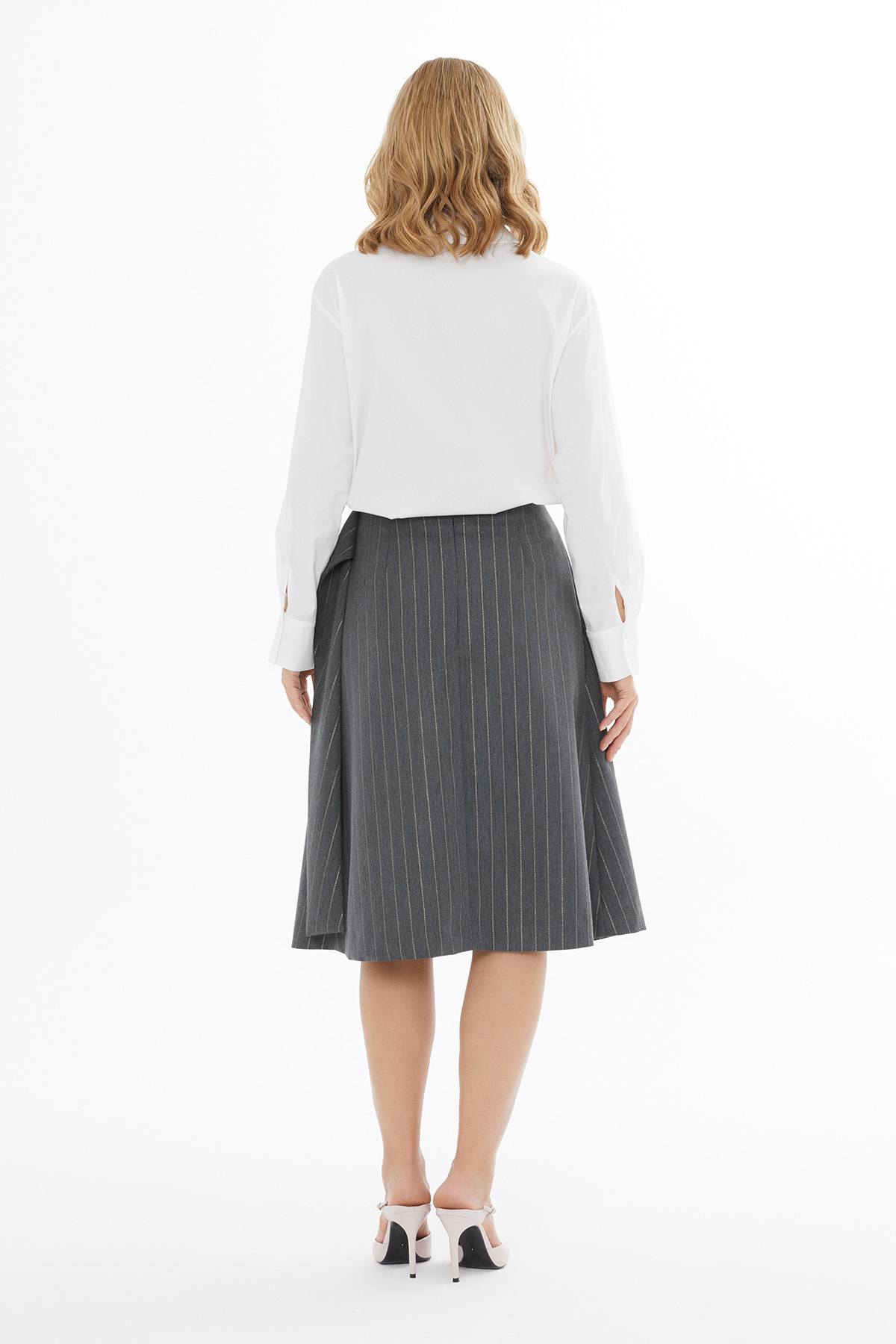 Yandan Fermuar Kapamalı Pileli Etek