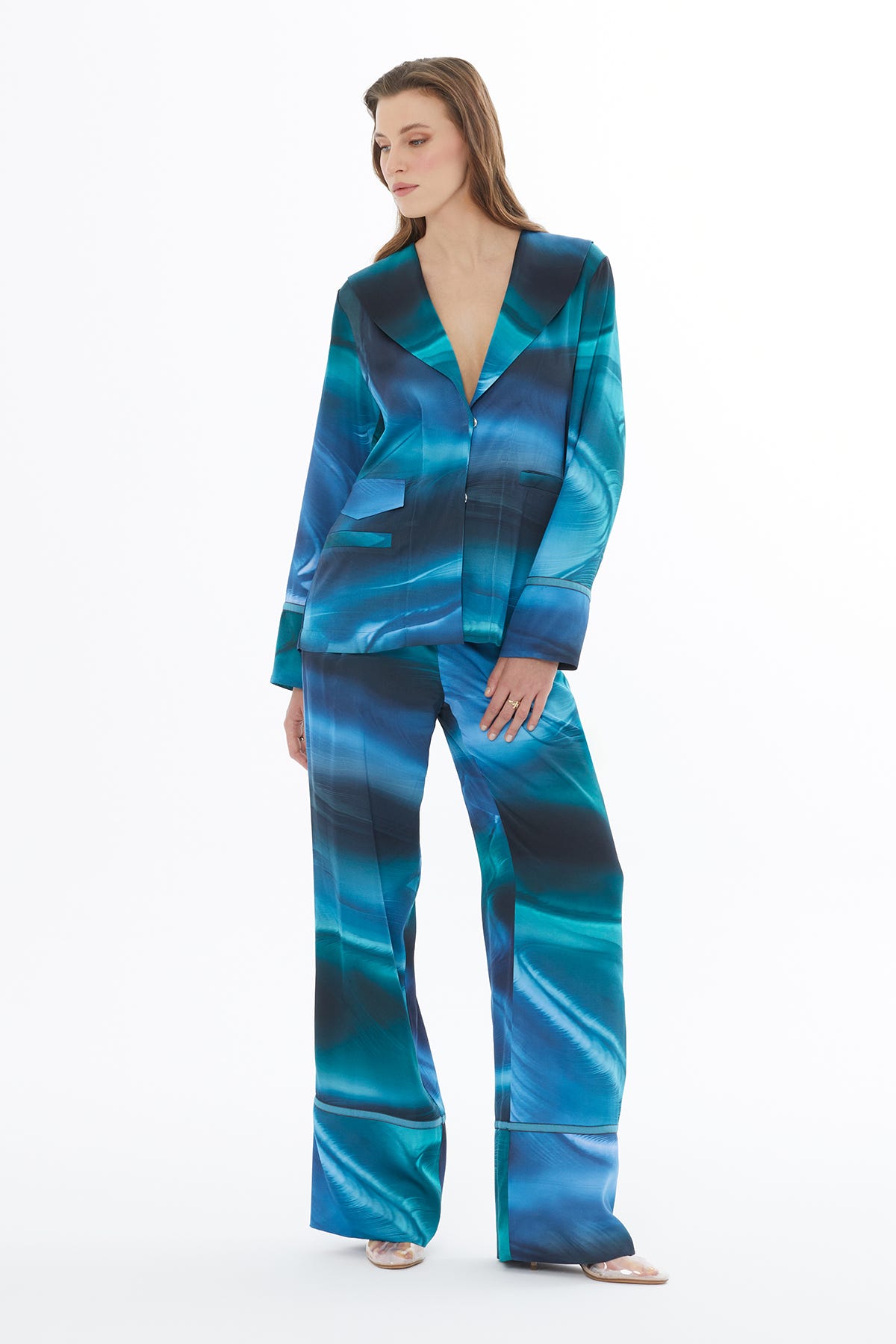 Fileto Cep Detaylı Şal Yakalı Ceket