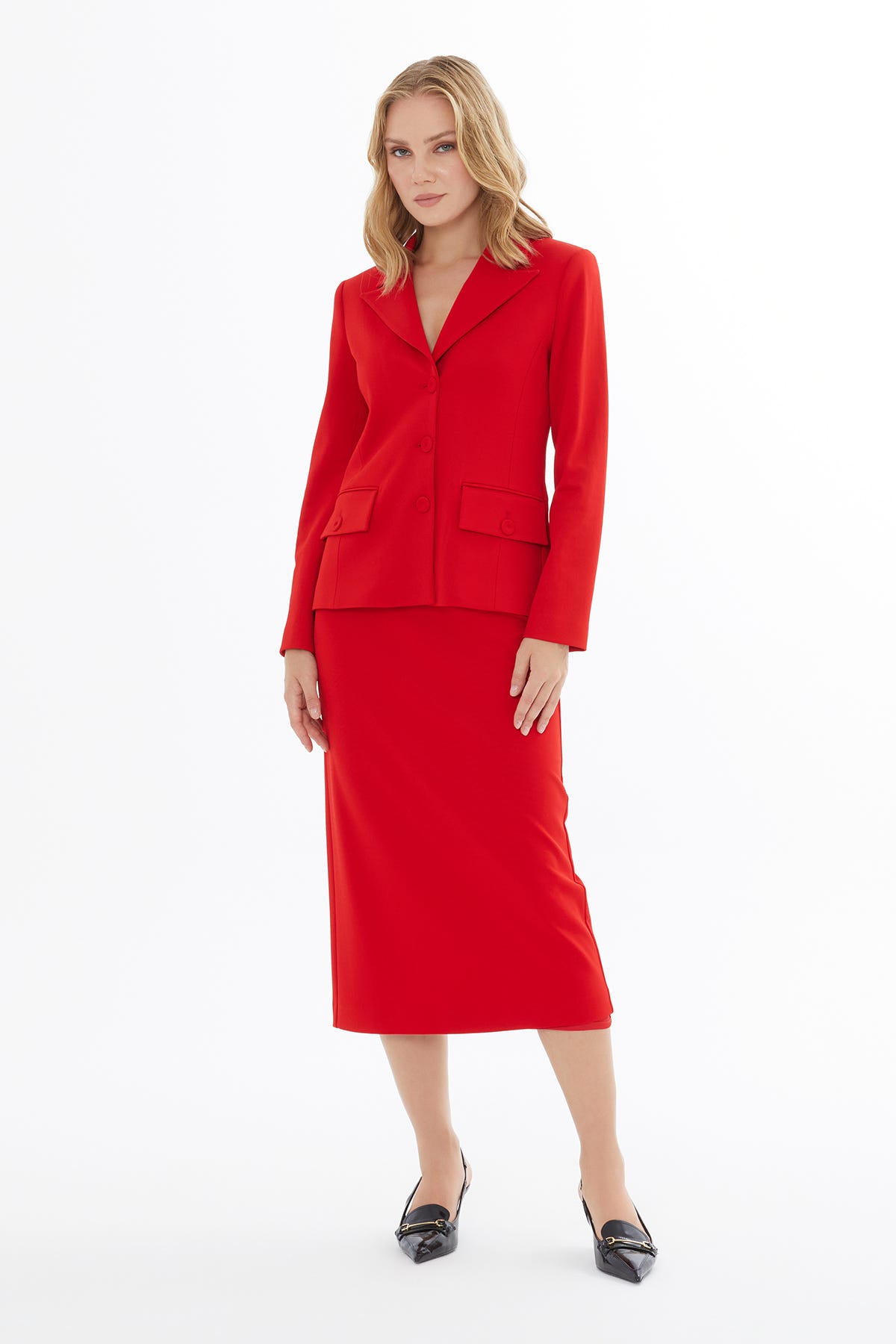 Erkek Yaka Düğme Kapamalı Cepli Ceket